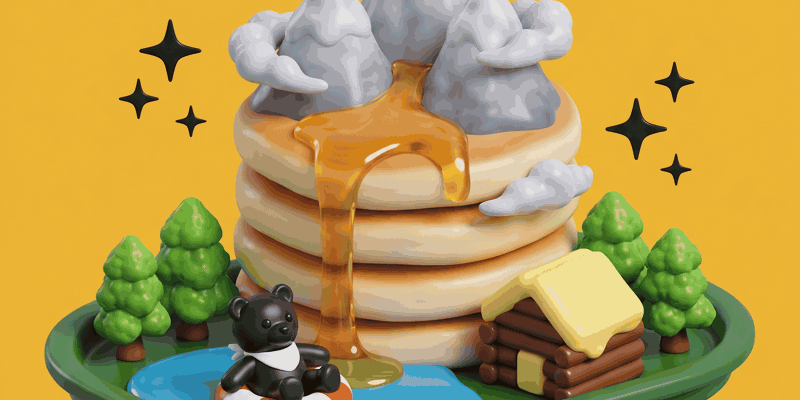 PANCAKE PEAKS. SYRUP FALLS.